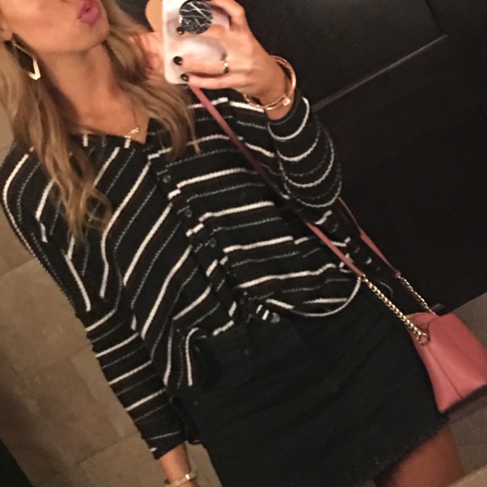 Urban outfitters tie front stripped shirt